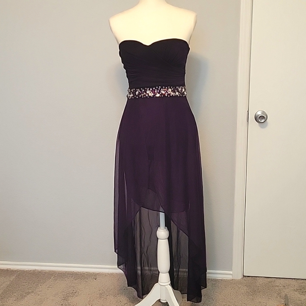 Hailey by Adrianna Papell Strapless High-Low Dress, Size 4